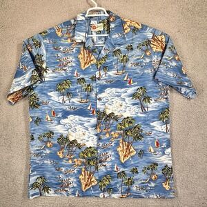 Hilo Hattie Hawaiian Shirt Mens‎ 2XL Short Sleeve Islands Surfing Beach Resort